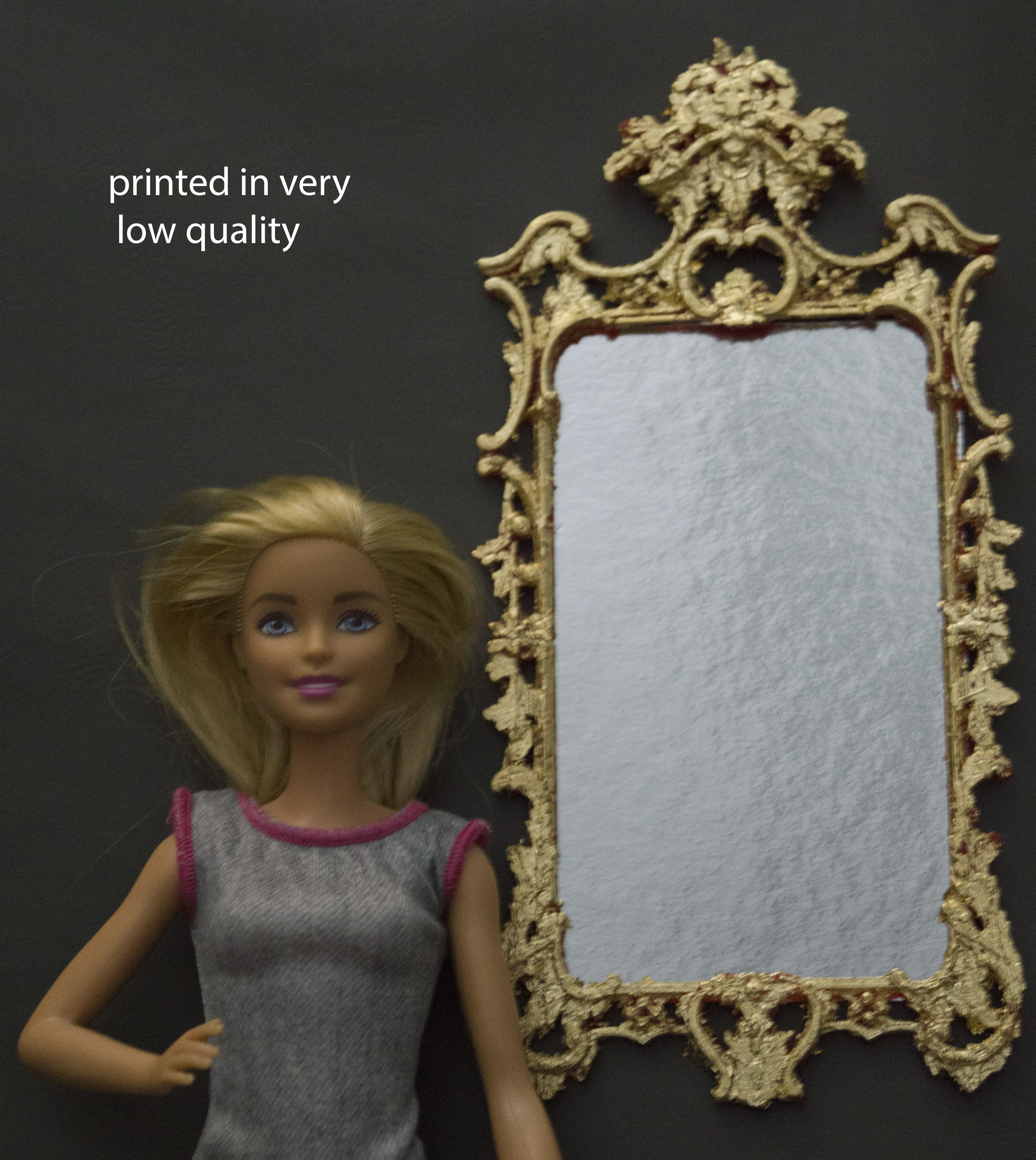 Mirror George III Chippendale  doll house scale 1-12 1-6 3D print model_4