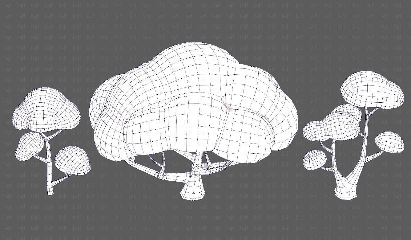 Trees Cartoon V50 Low-poly 3D model_36