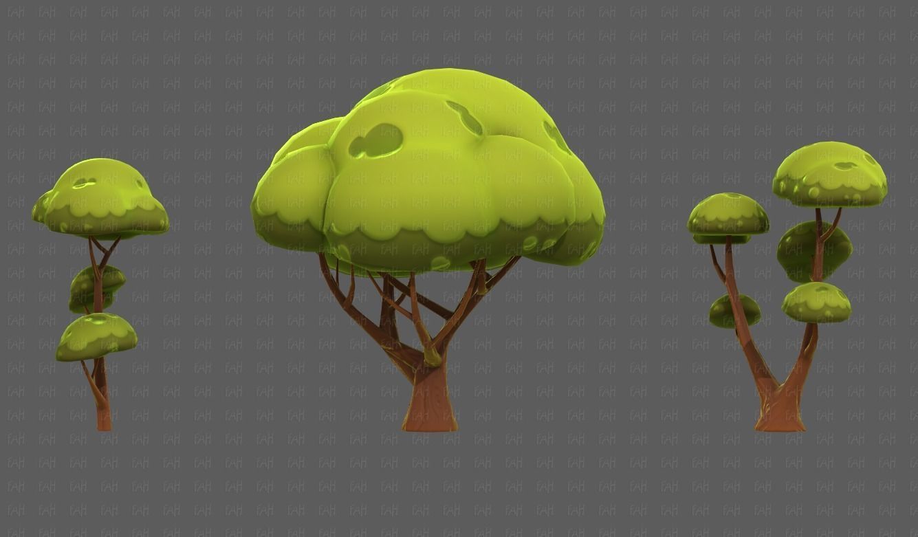 Trees Cartoon V50 Low-poly 3D model_23
