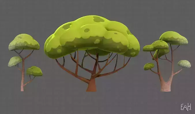 Trees Cartoon V50 Low-poly 3D model Trees Cartoon V50 Low-poly 3D model