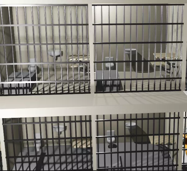 prison Low-poly 3D model_0