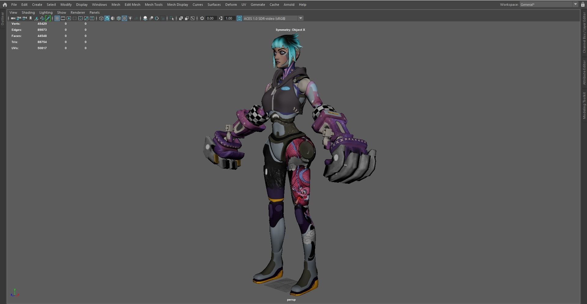 Vette - Stylized Hero Character  Low-poly 3D model_7
