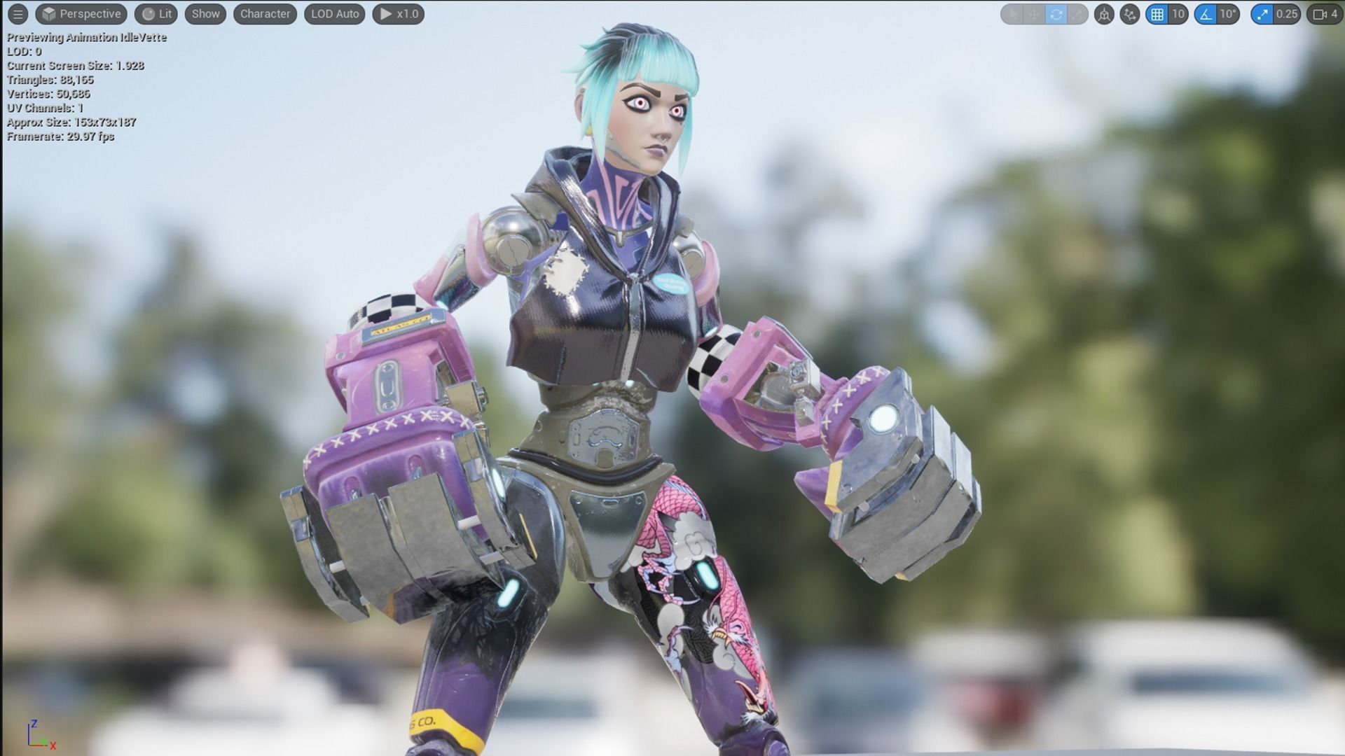 Vette - Stylized Hero Character  Low-poly 3D model_8