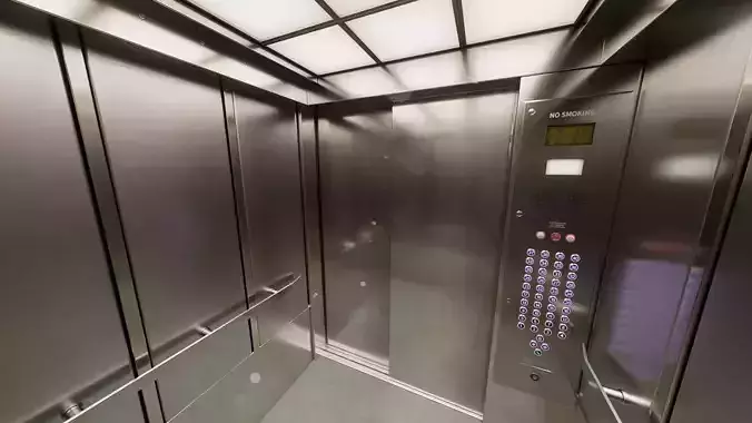 Real-time Elevator Cab Interior 04 Low-poly 3D model