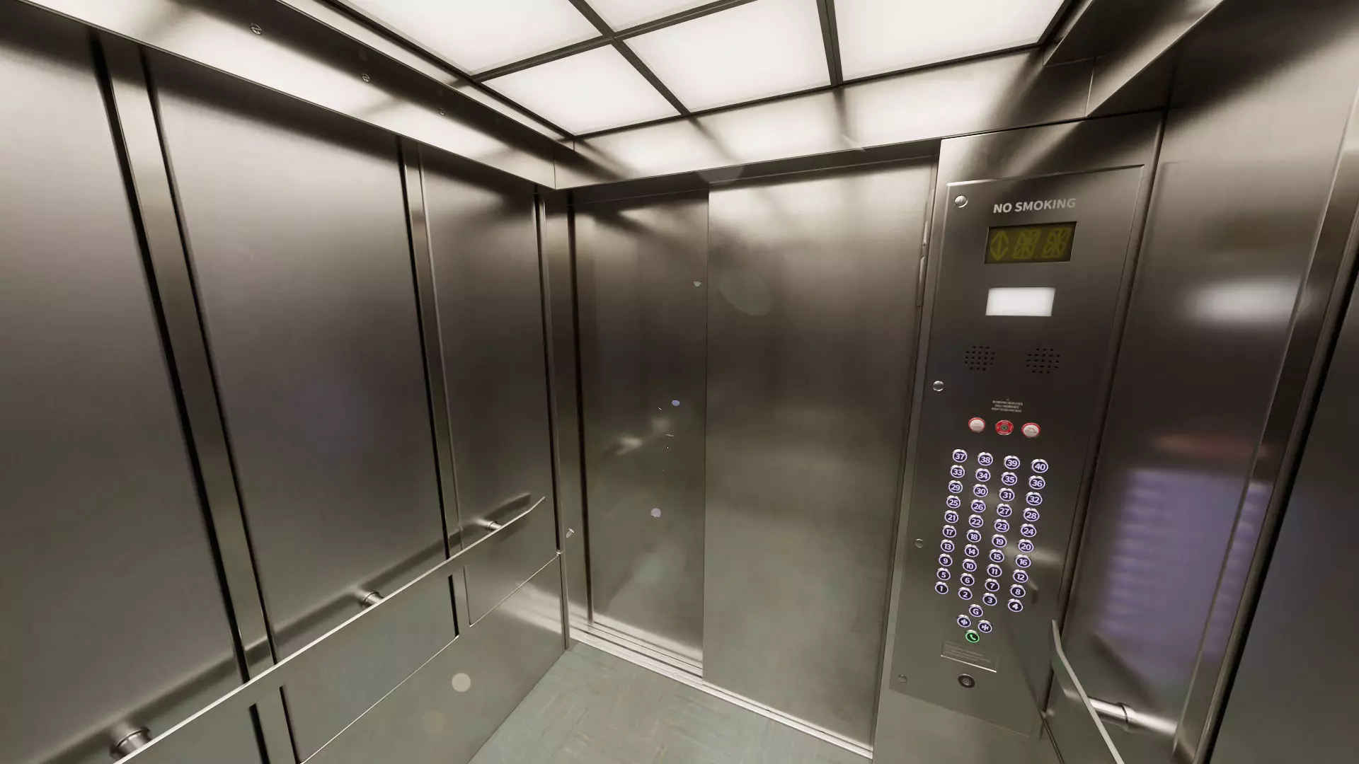 Real-time Elevator Cab UE5 and Blender Low-poly 3D model
