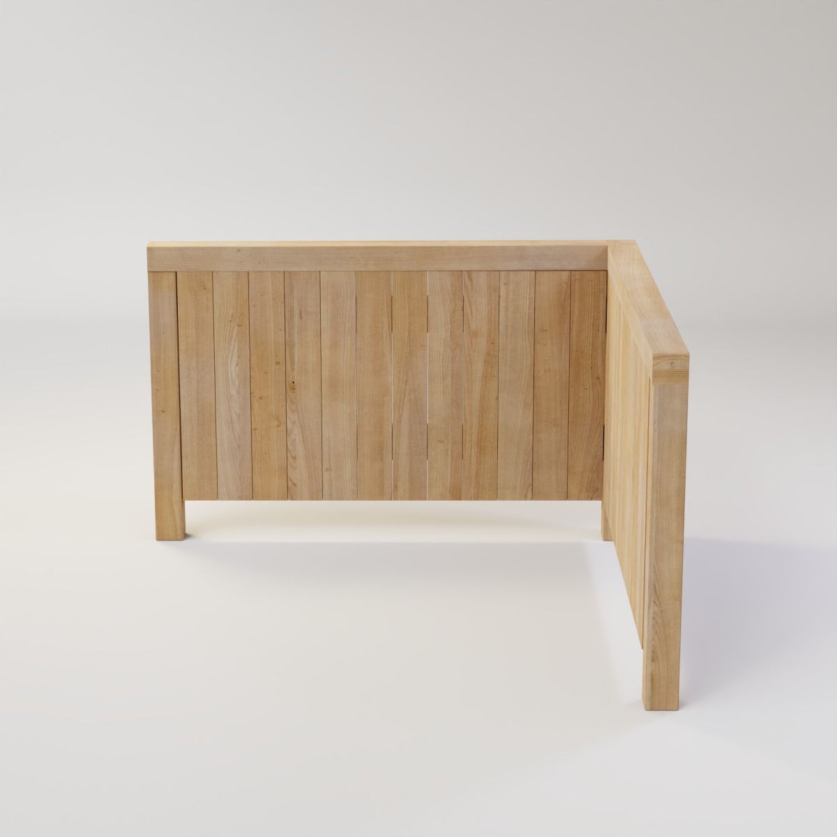 Modular Fence Kit Pack - Solid Top Cap Fence Low-poly 3D model_2