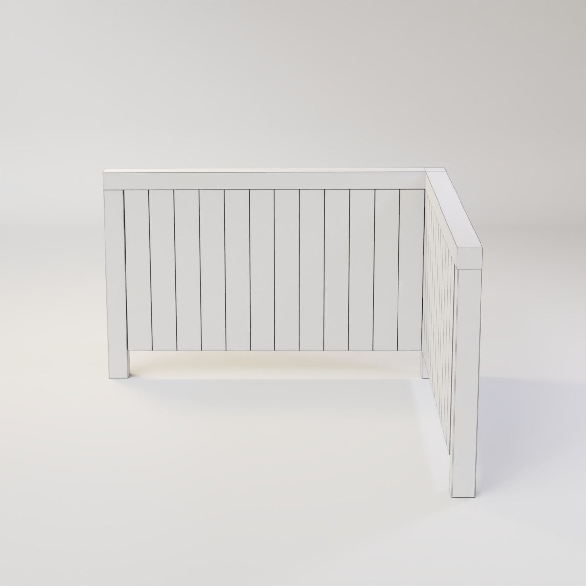 Modular Fence Kit Pack - Solid Top Cap Fence Low-poly 3D model_3