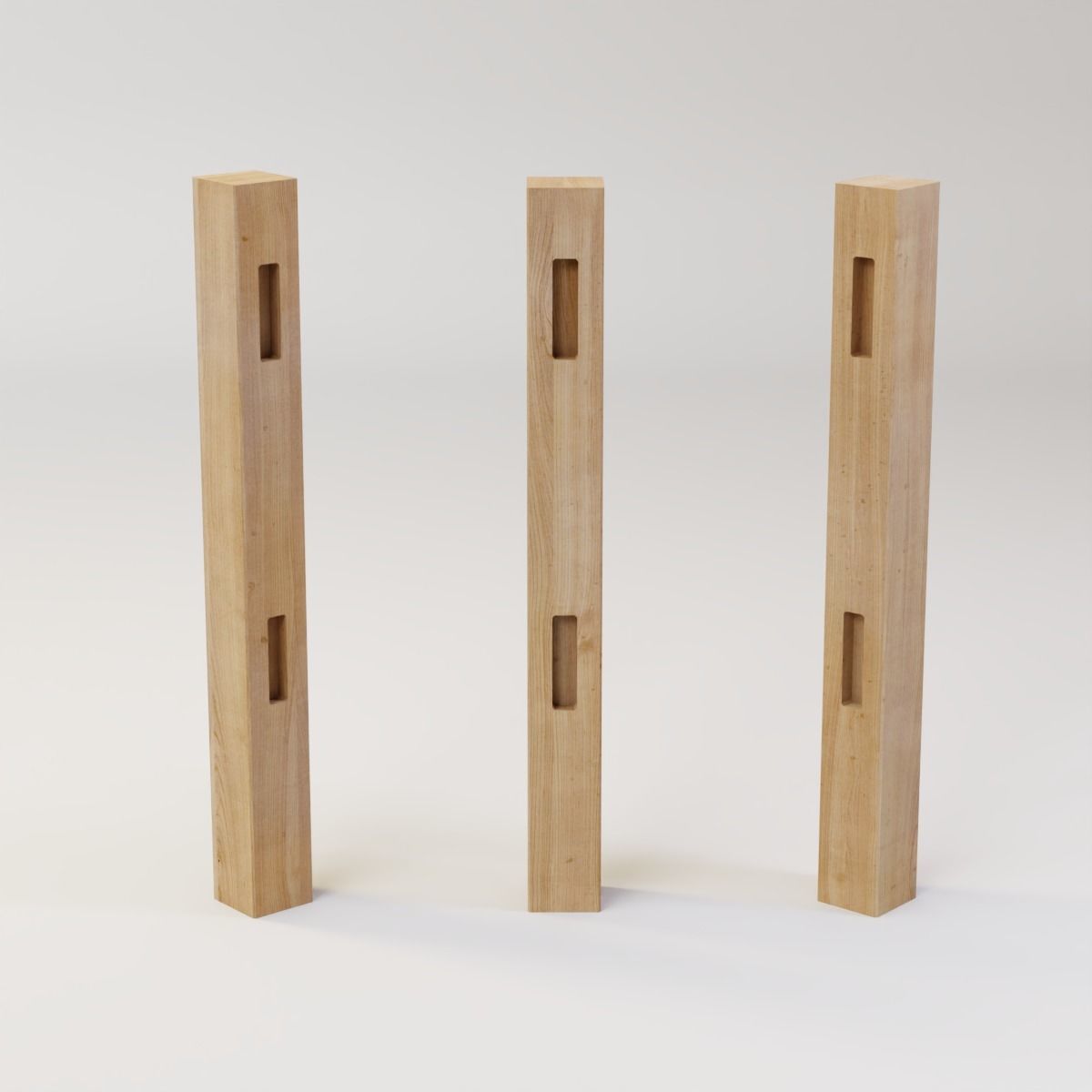 Modular Fence Kit Pack - Solid Top Cap Fence Low-poly 3D model_5