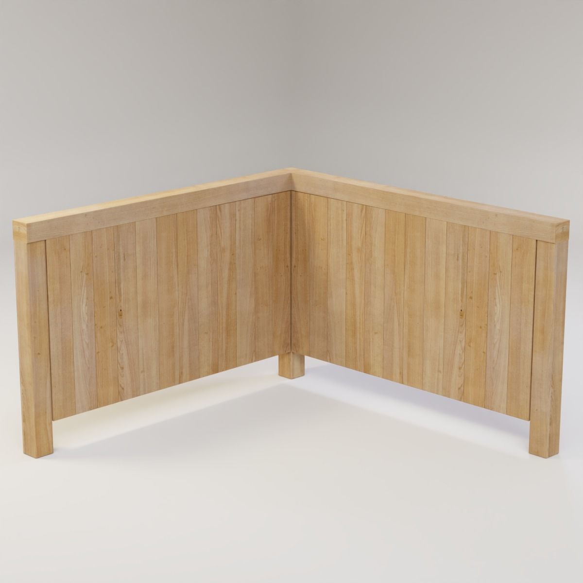 Modular Fence Kit Pack - Solid Top Cap Fence Low-poly 3D model_1