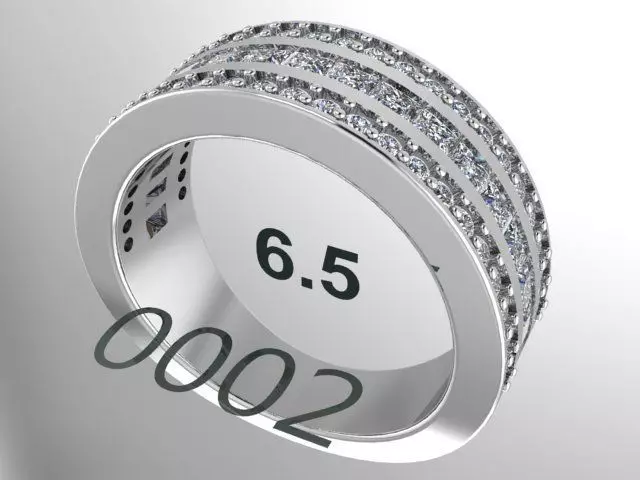 Ring with diamonds 3D print model_0