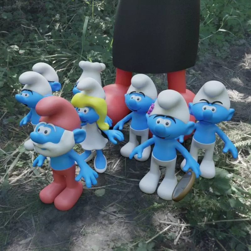 Smurfs Pack Low-poly 3D model