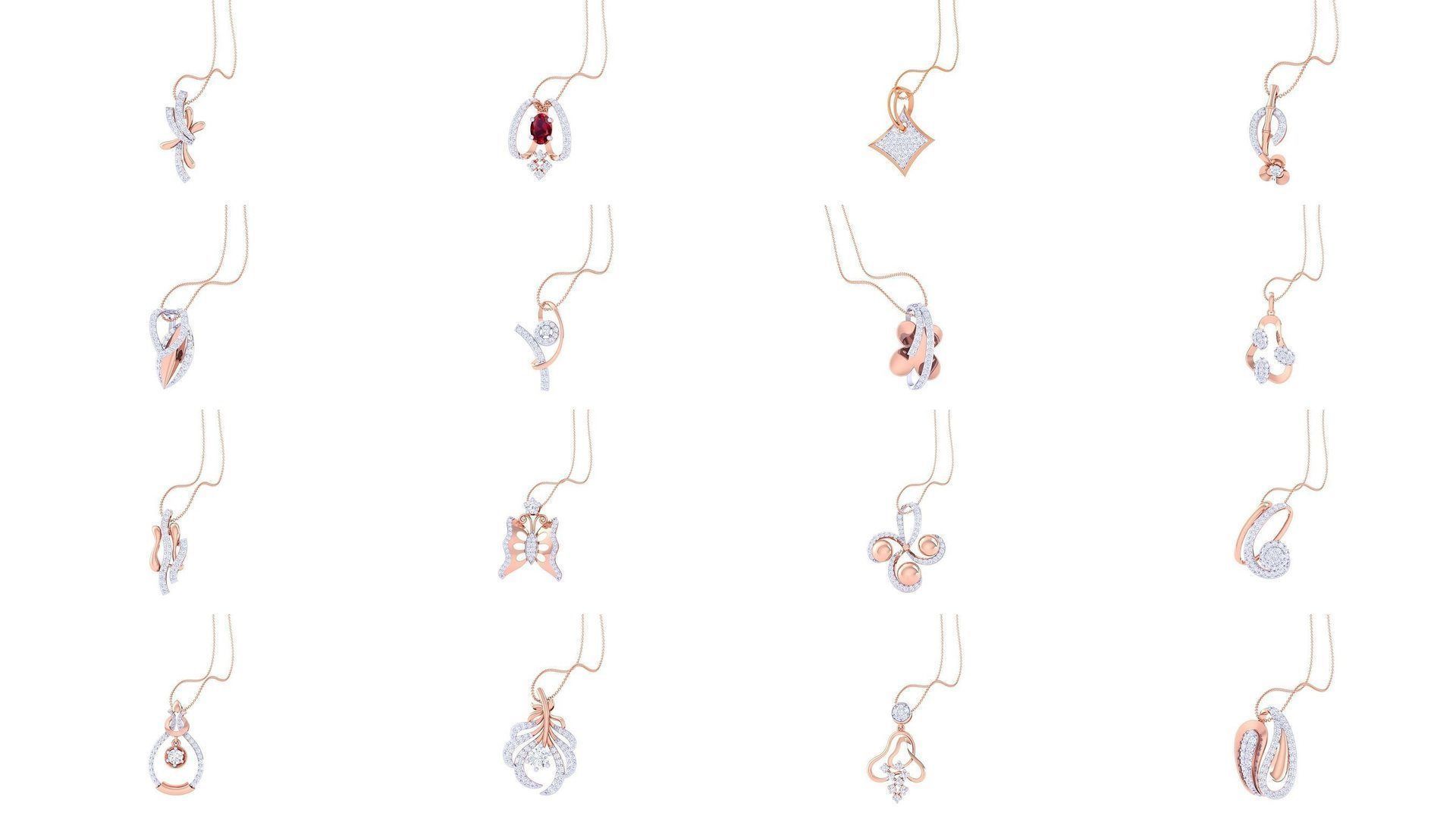 59 High Jewelry Pendant Necklace 3dm stl 3mf obj glb render 3D Model Collection_1