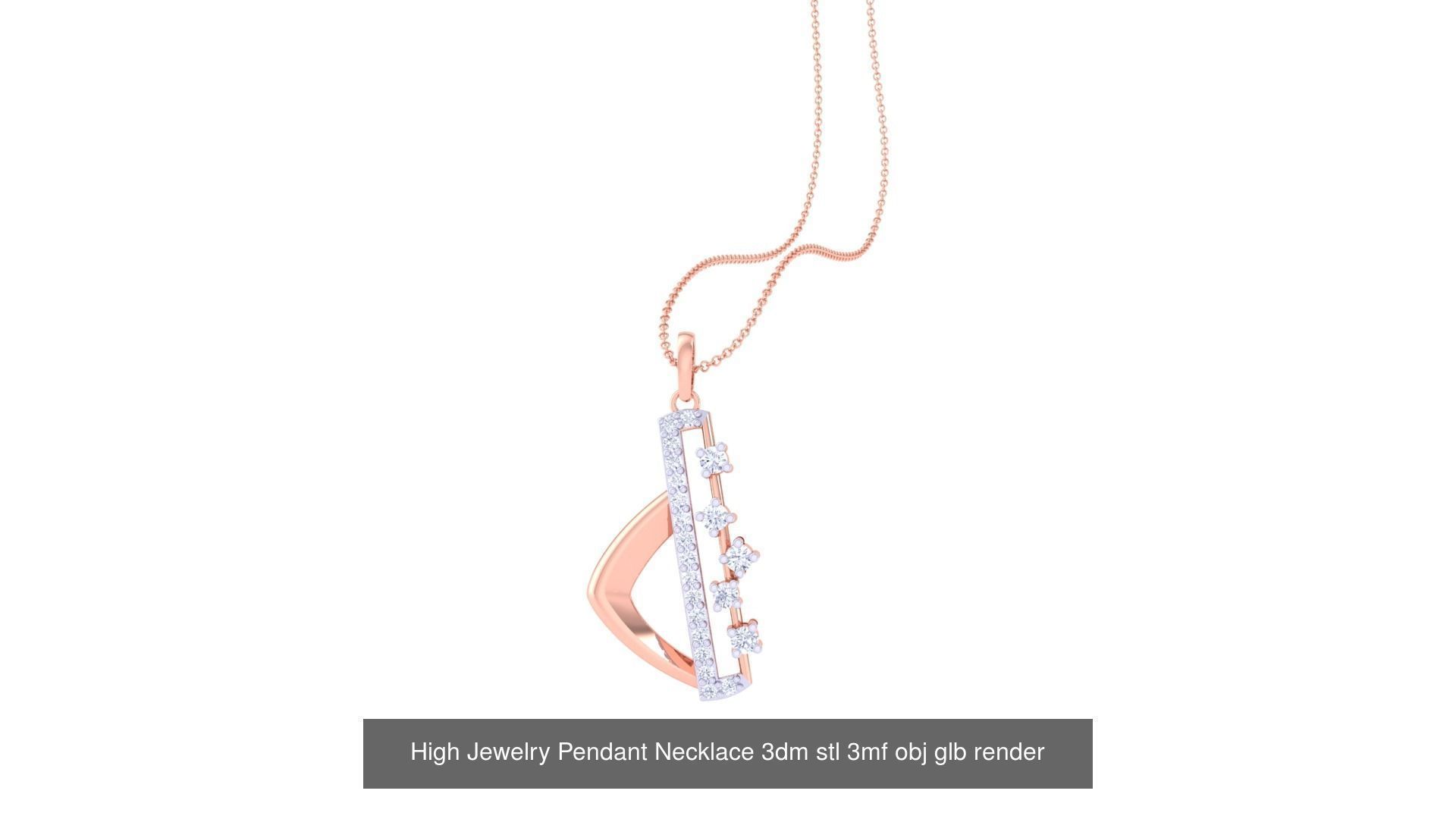 59 High Jewelry Pendant Necklace 3dm stl 3mf obj glb render 3D Model Collection_63