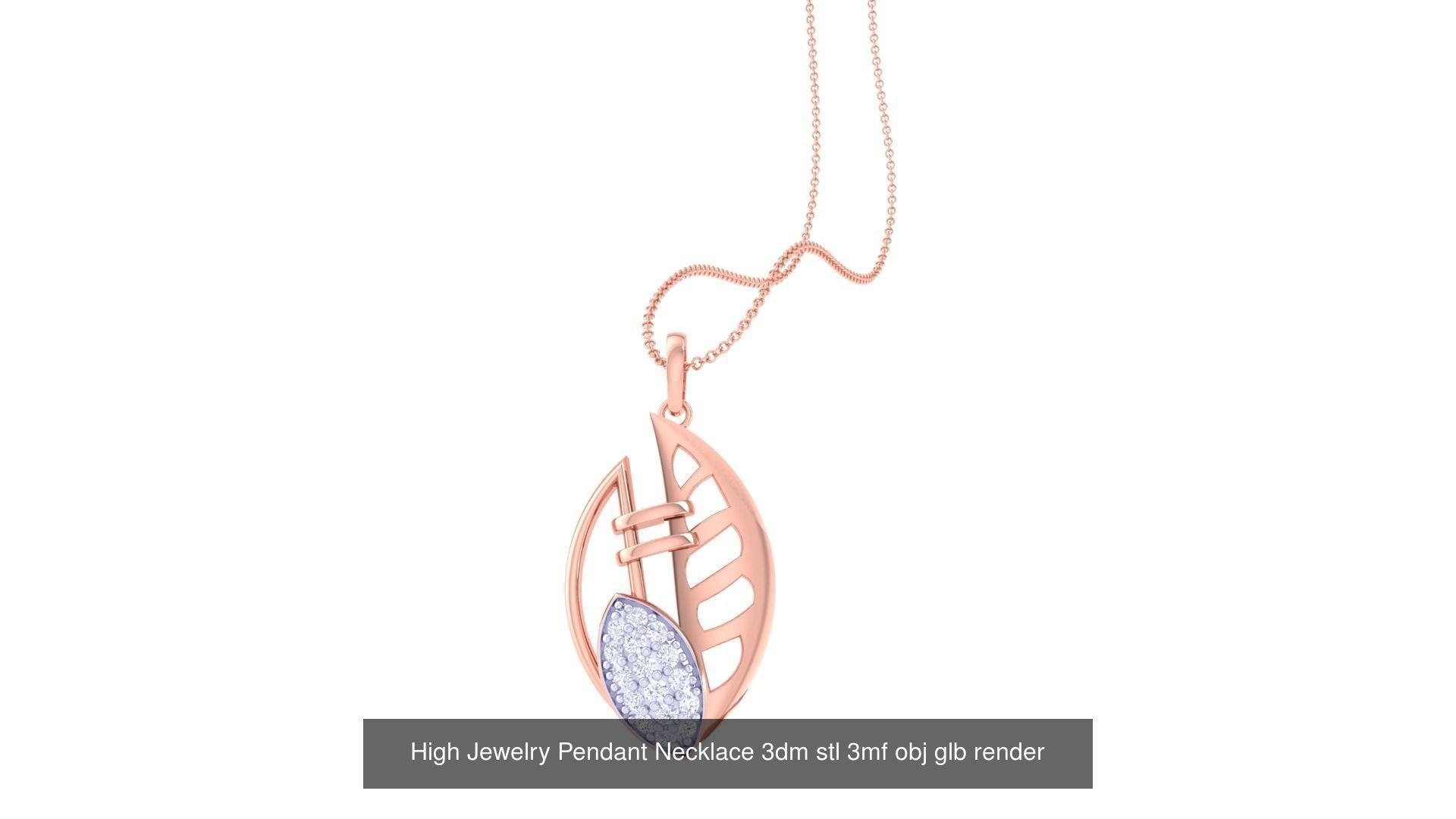 59 High Jewelry Pendant Necklace 3dm stl 3mf obj glb render 3D Model Collection_53