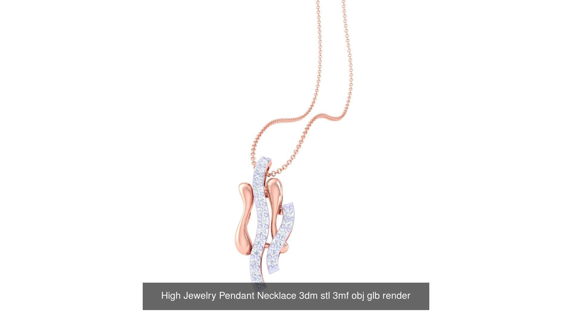 59 High Jewelry Pendant Necklace 3dm stl 3mf obj glb render 3D Model Collection_31