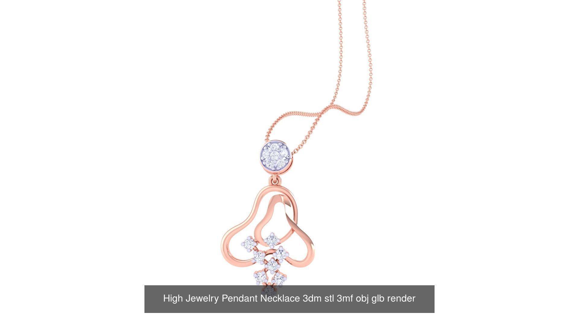 59 High Jewelry Pendant Necklace 3dm stl 3mf obj glb render 3D Model Collection_37