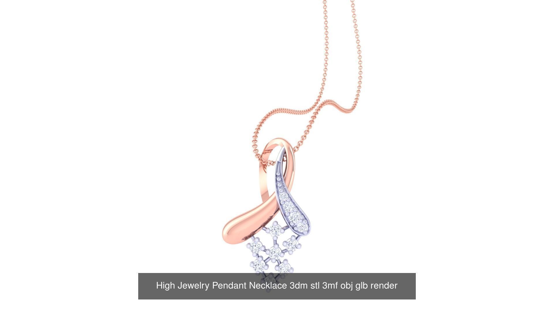 59 High Jewelry Pendant Necklace 3dm stl 3mf obj glb render 3D Model Collection_10