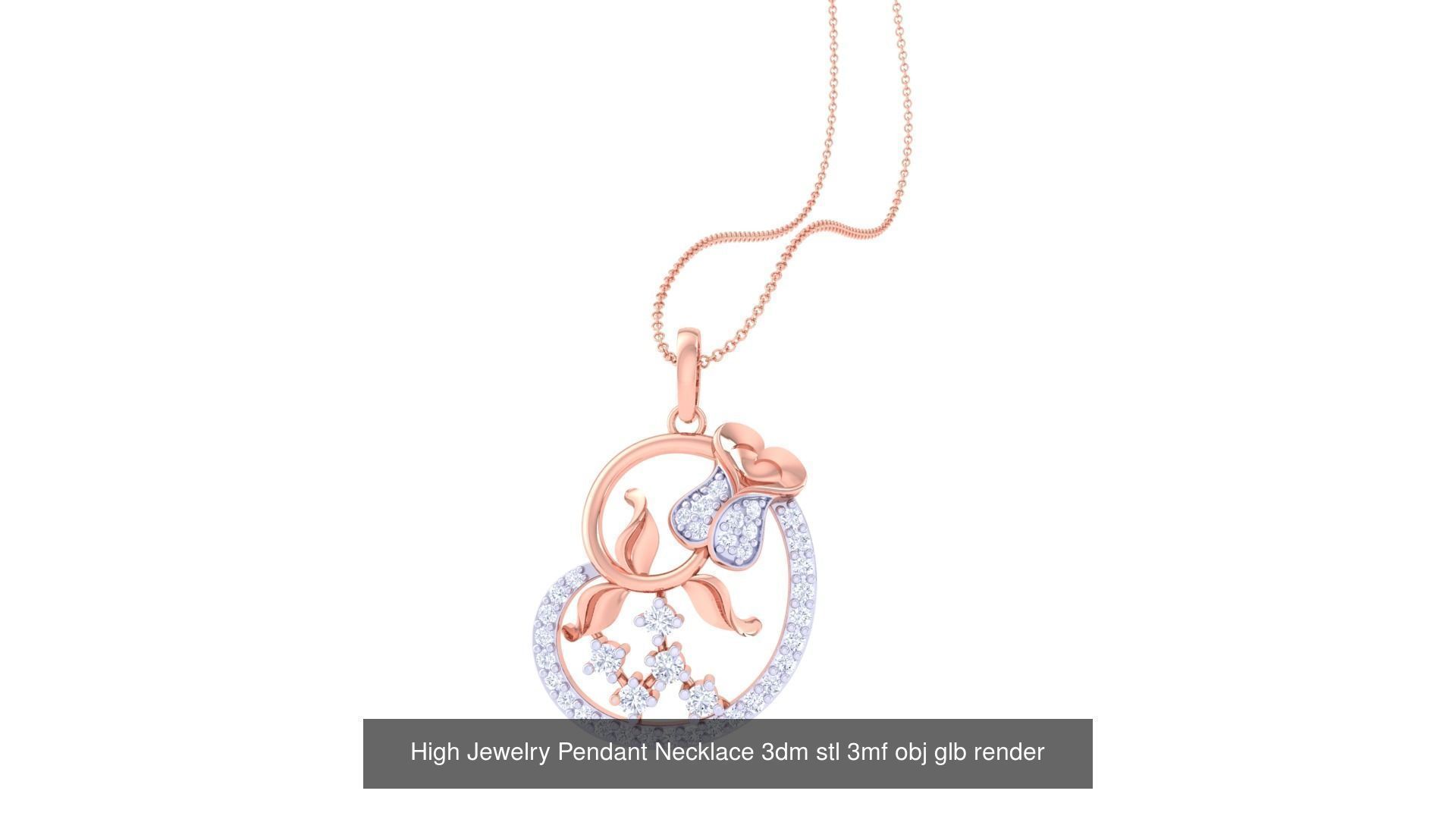 59 High Jewelry Pendant Necklace 3dm stl 3mf obj glb render 3D Model Collection_18