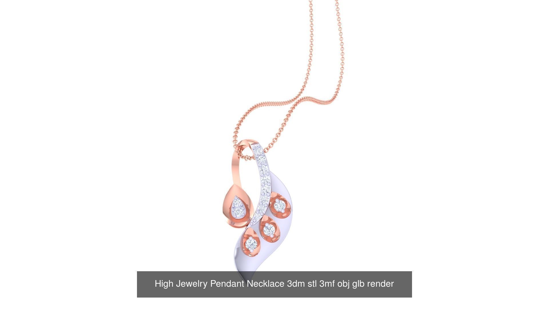 59 High Jewelry Pendant Necklace 3dm stl 3mf obj glb render 3D Model Collection_61