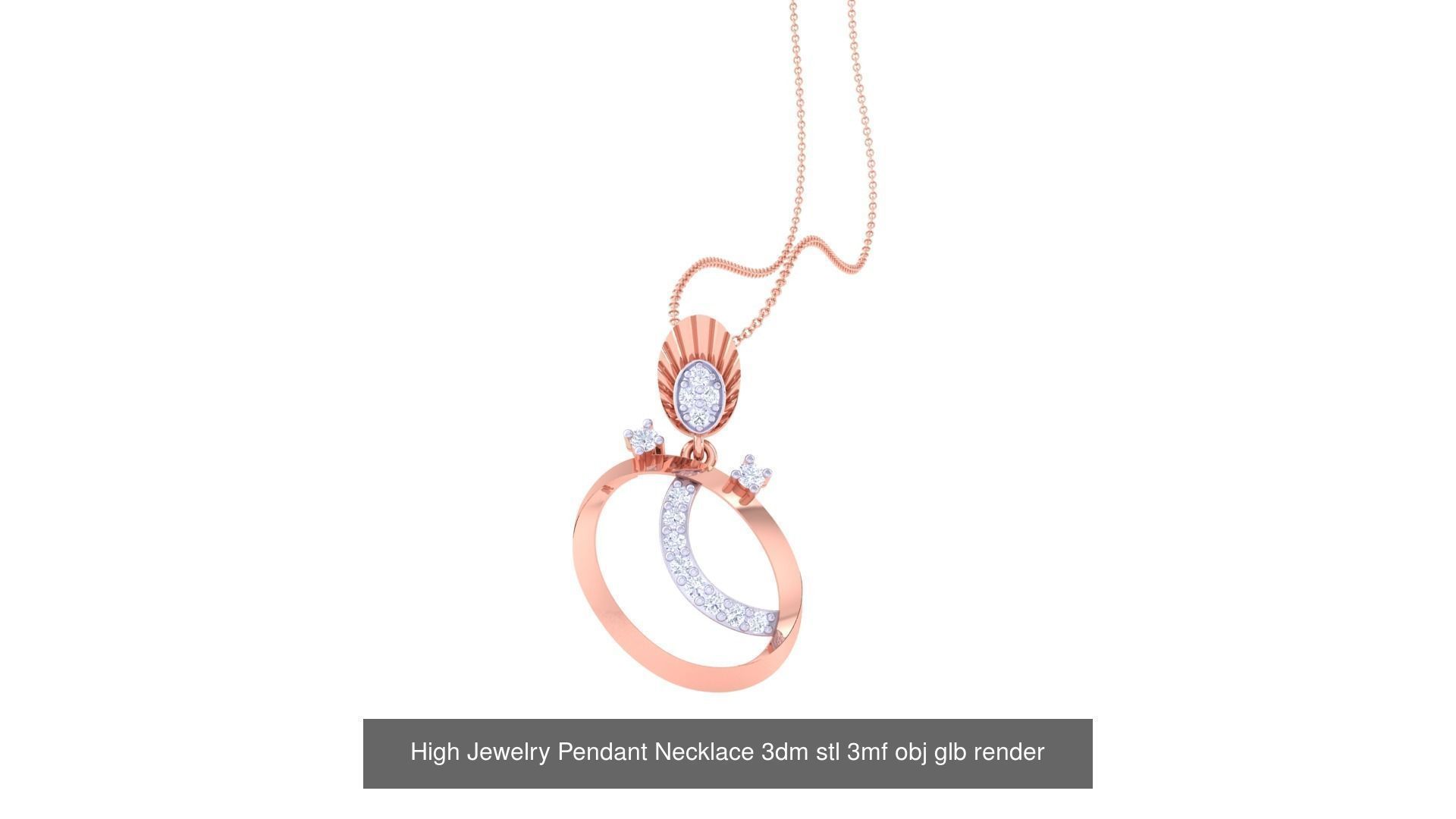 59 High Jewelry Pendant Necklace 3dm stl 3mf obj glb render 3D Model Collection_52