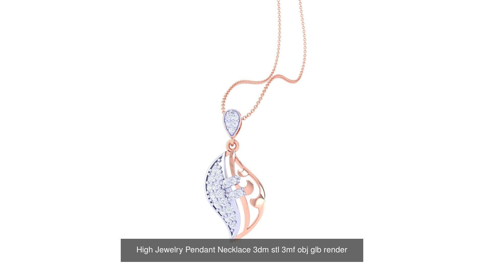 59 High Jewelry Pendant Necklace 3dm stl 3mf obj glb render 3D Model Collection_50