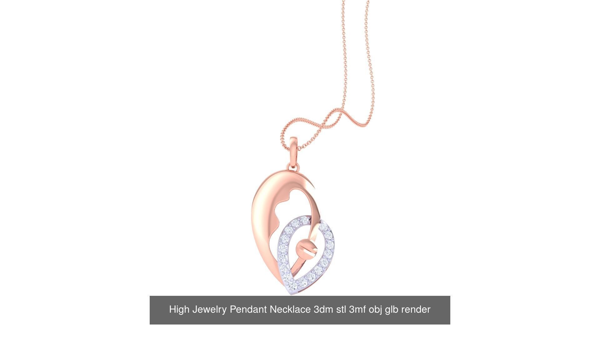 59 High Jewelry Pendant Necklace 3dm stl 3mf obj glb render 3D Model Collection_64