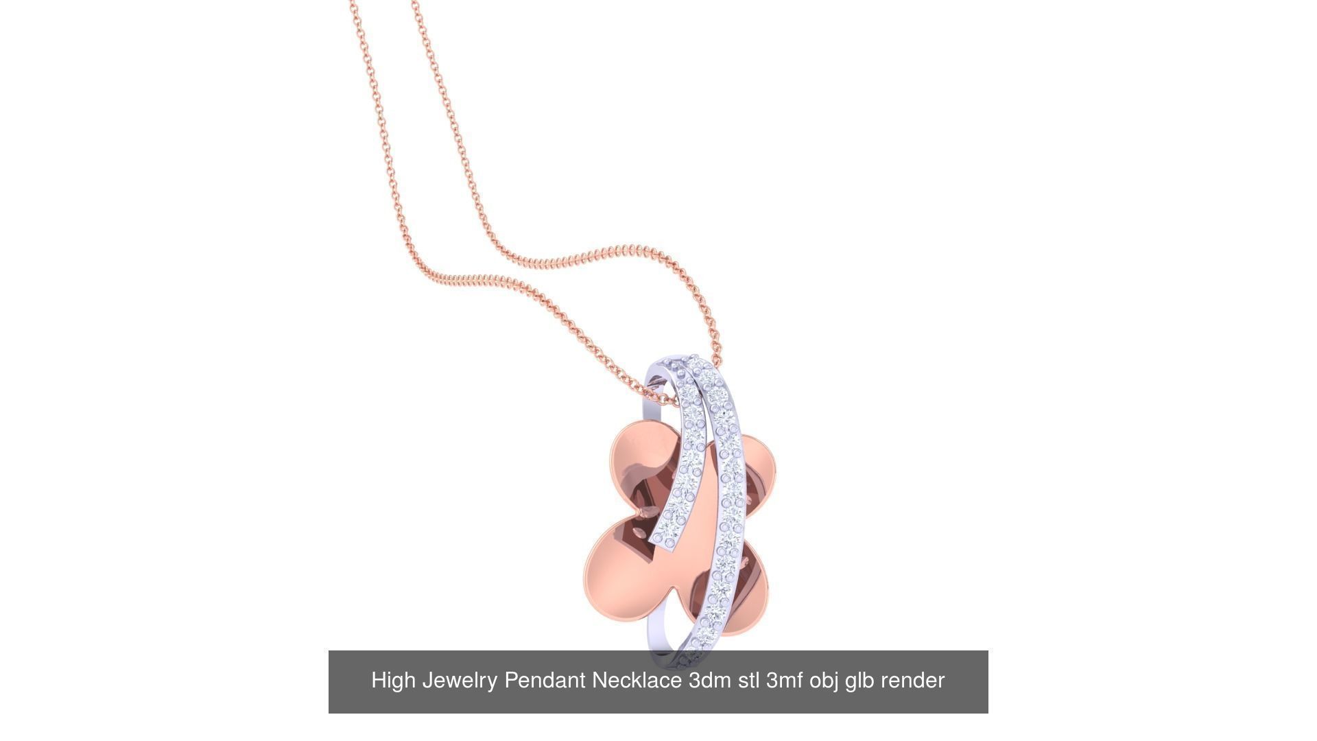 59 High Jewelry Pendant Necklace 3dm stl 3mf obj glb render 3D Model Collection_29