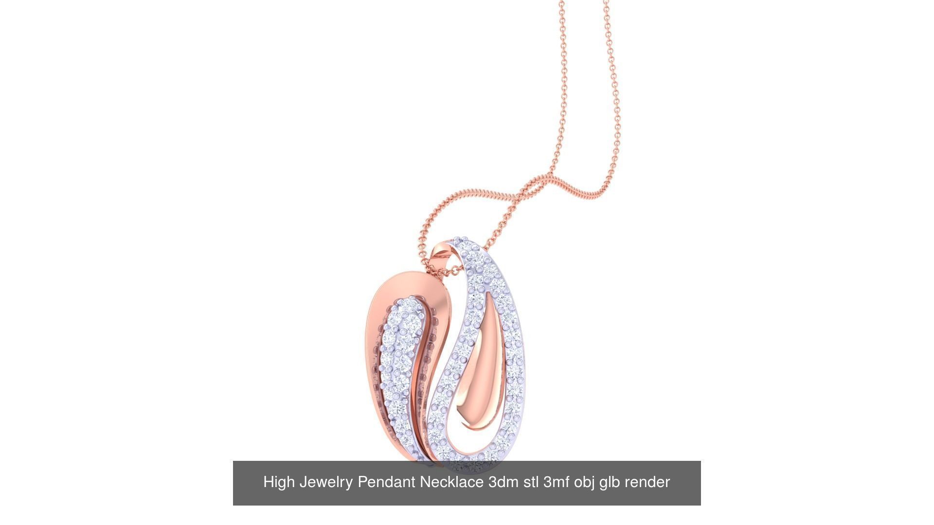 59 High Jewelry Pendant Necklace 3dm stl 3mf obj glb render 3D Model Collection_38