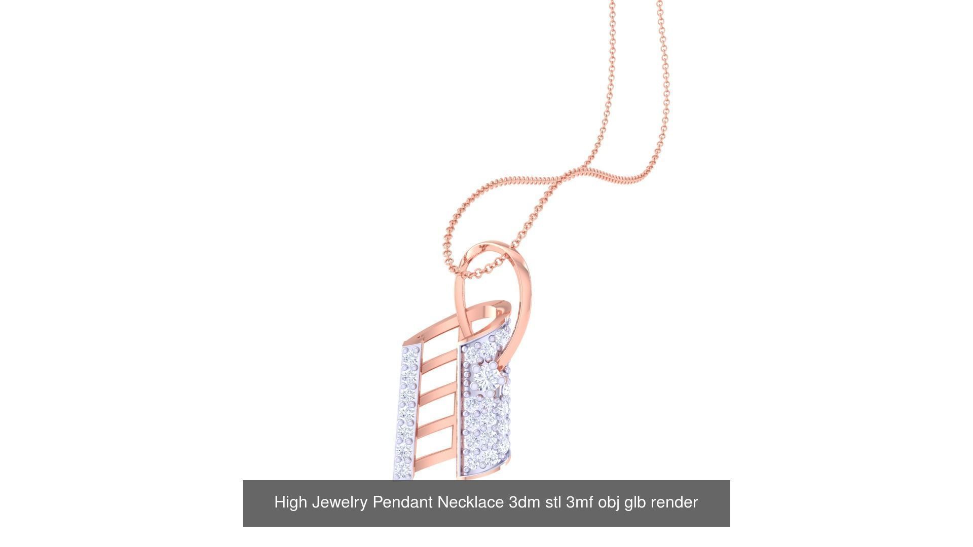 59 High Jewelry Pendant Necklace 3dm stl 3mf obj glb render 3D Model Collection_40