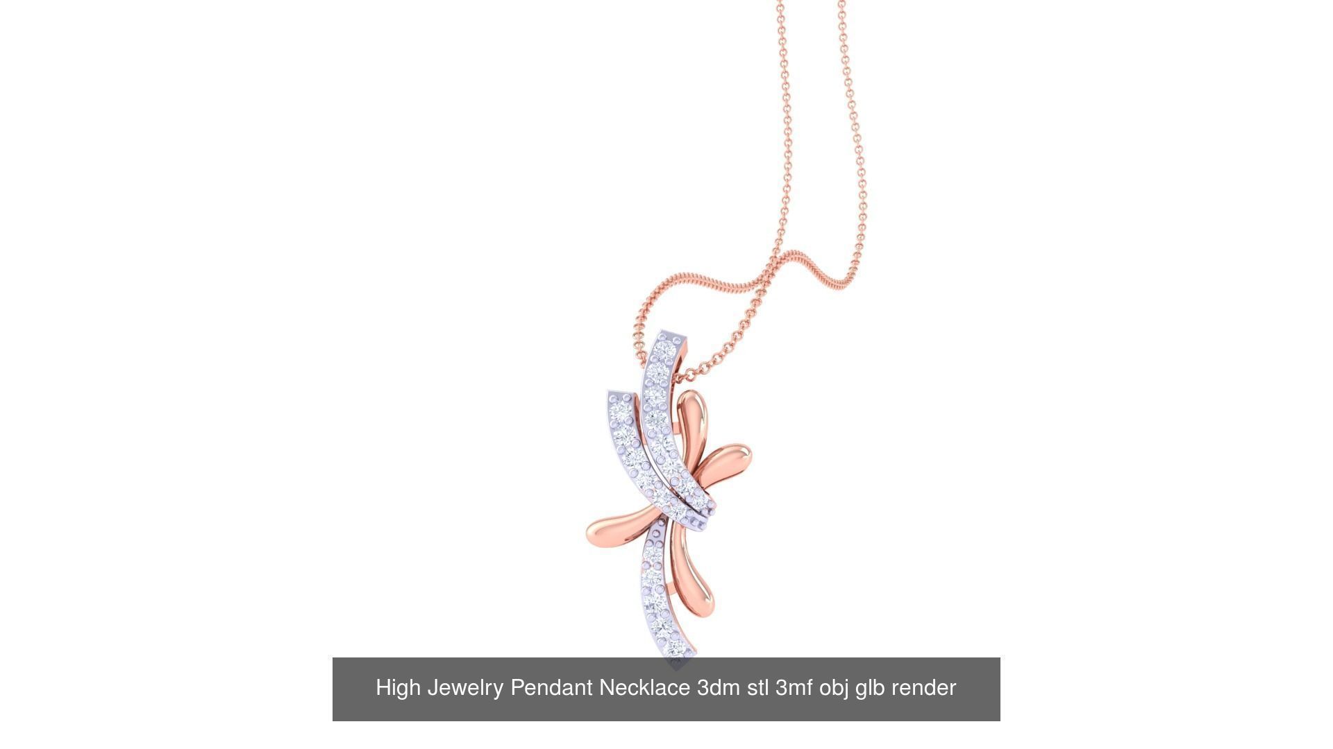 59 High Jewelry Pendant Necklace 3dm stl 3mf obj glb render 3D Model Collection_23