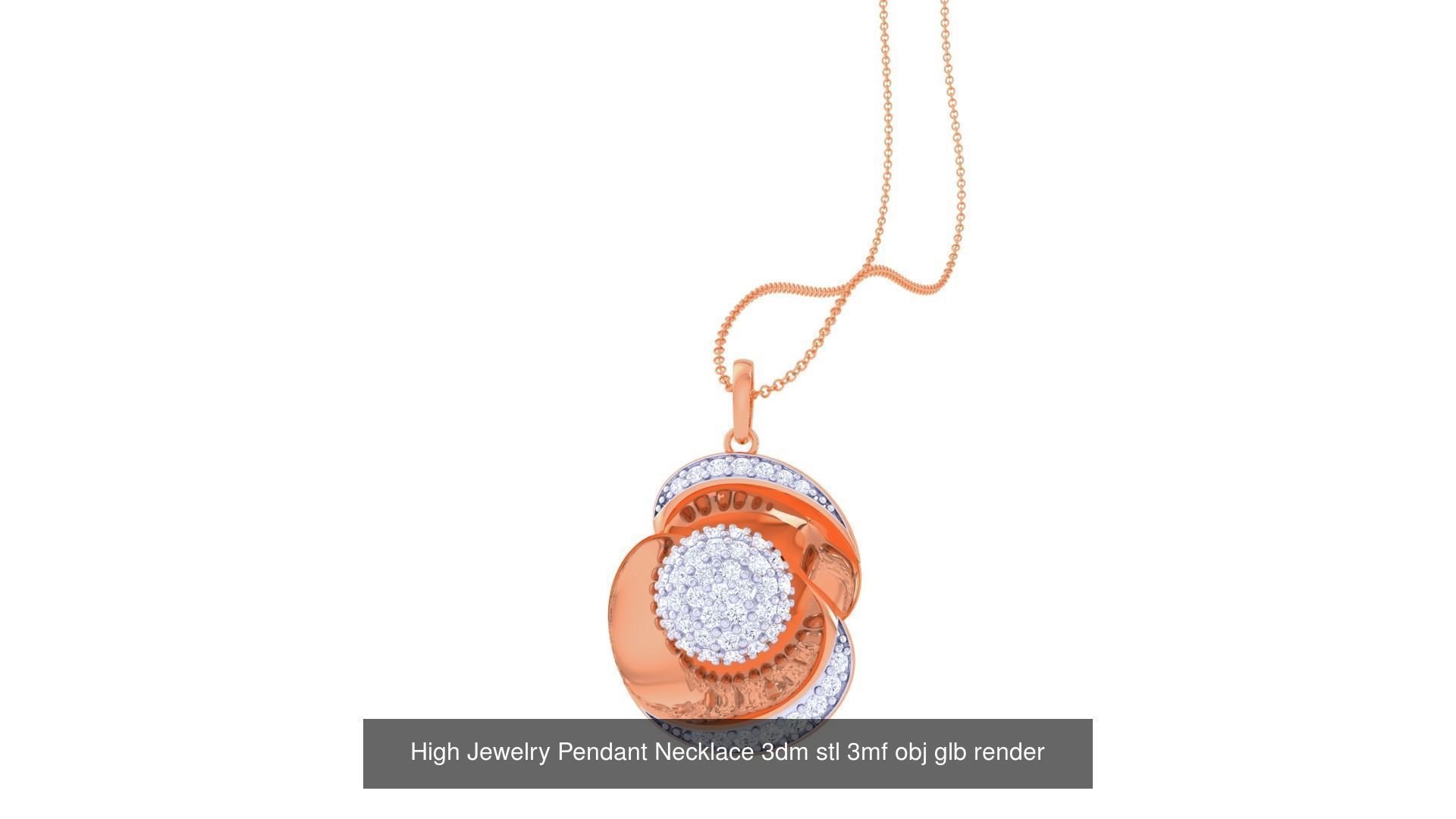 59 High Jewelry Pendant Necklace 3dm stl 3mf obj glb render 3D Model Collection_14