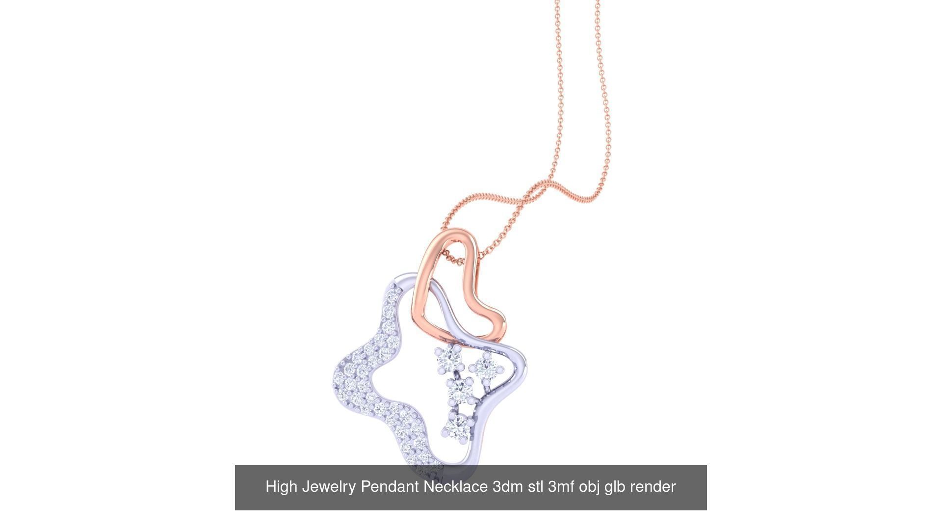 59 High Jewelry Pendant Necklace 3dm stl 3mf obj glb render 3D Model Collection_47