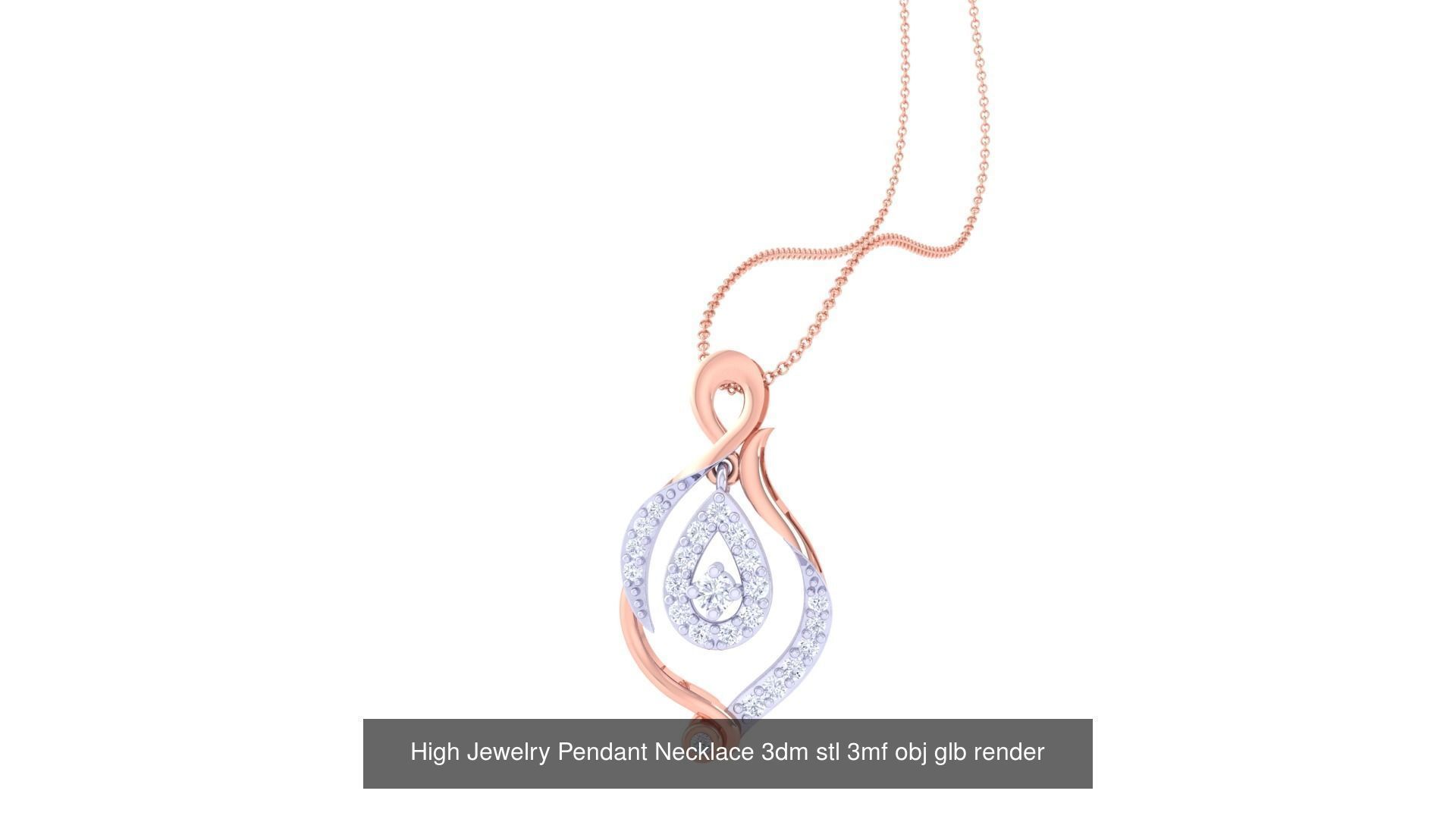 59 High Jewelry Pendant Necklace 3dm stl 3mf obj glb render 3D Model Collection_20