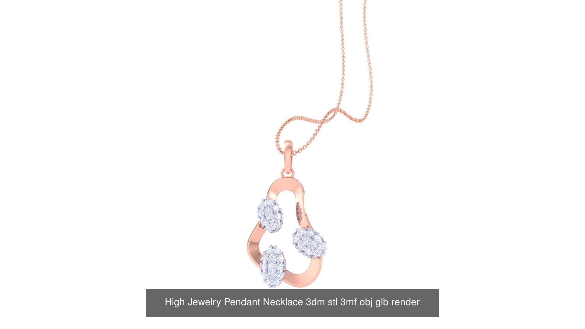 59 High Jewelry Pendant Necklace 3dm stl 3mf obj glb render 3D Model Collection_30