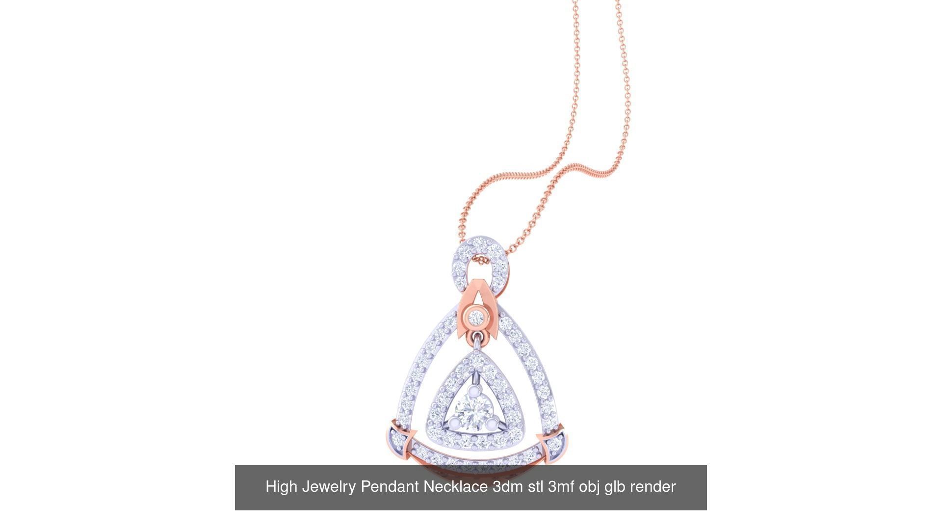 59 High Jewelry Pendant Necklace 3dm stl 3mf obj glb render 3D Model Collection_19