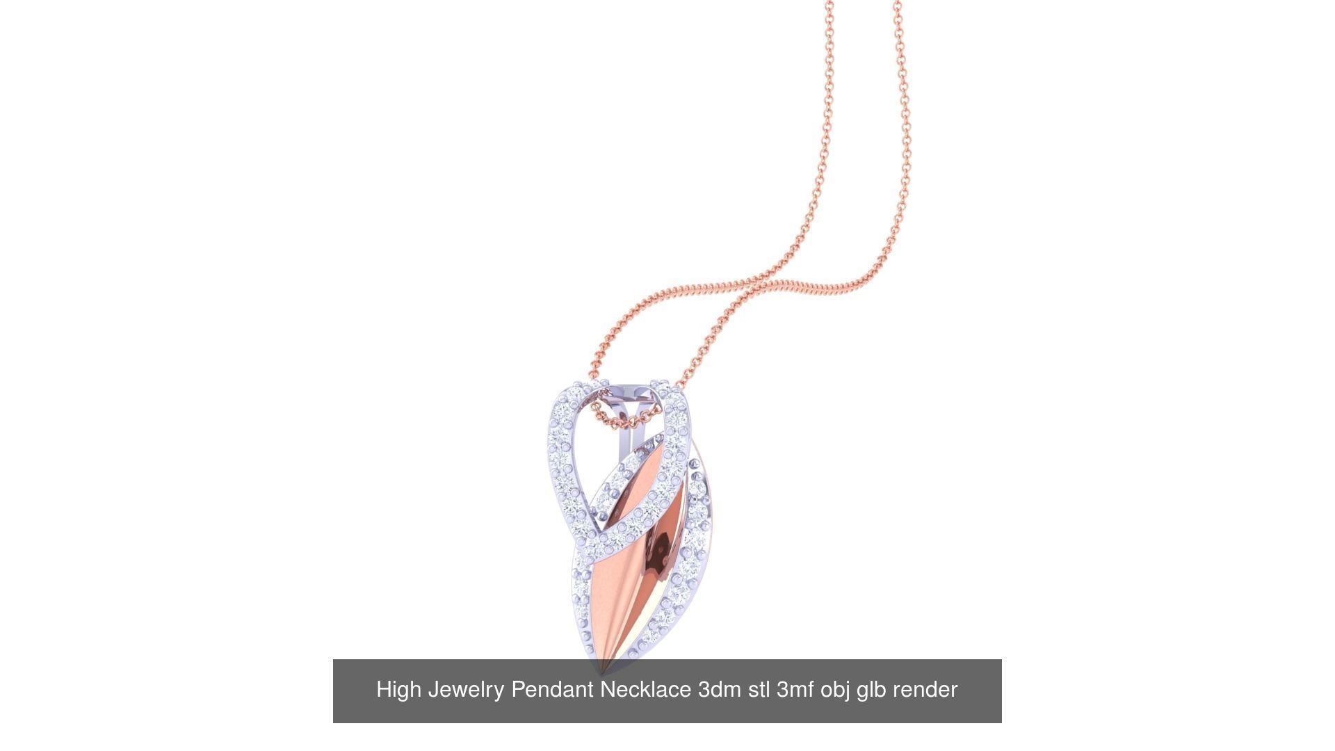 59 High Jewelry Pendant Necklace 3dm stl 3mf obj glb render 3D Model Collection_27