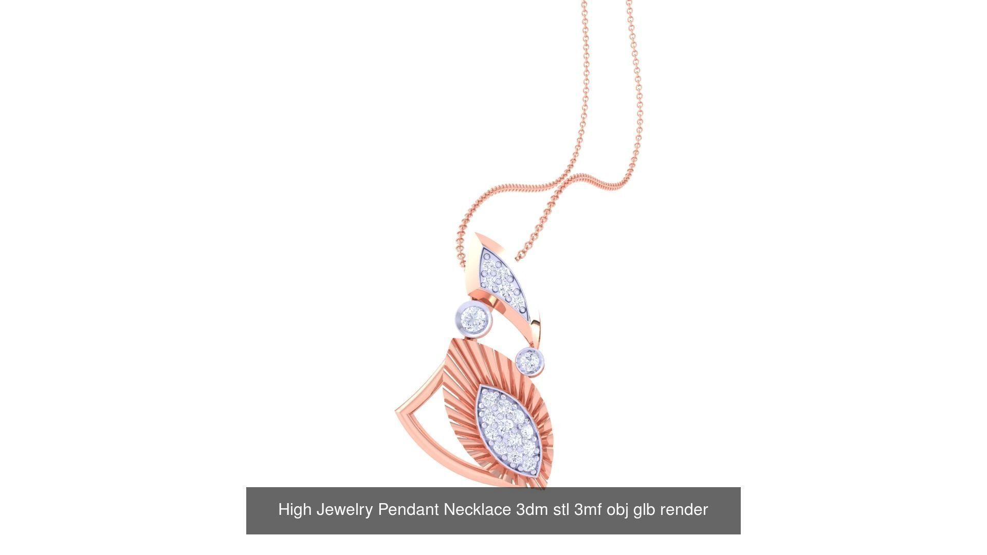 59 High Jewelry Pendant Necklace 3dm stl 3mf obj glb render 3D Model Collection_49