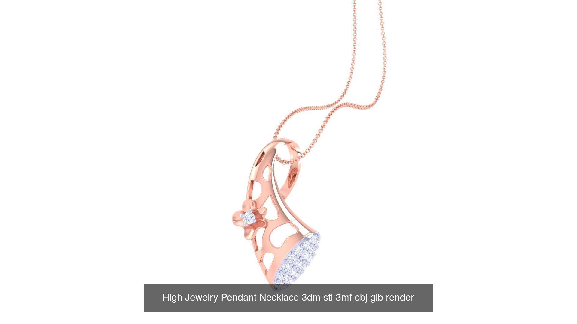 59 High Jewelry Pendant Necklace 3dm stl 3mf obj glb render 3D Model Collection_41