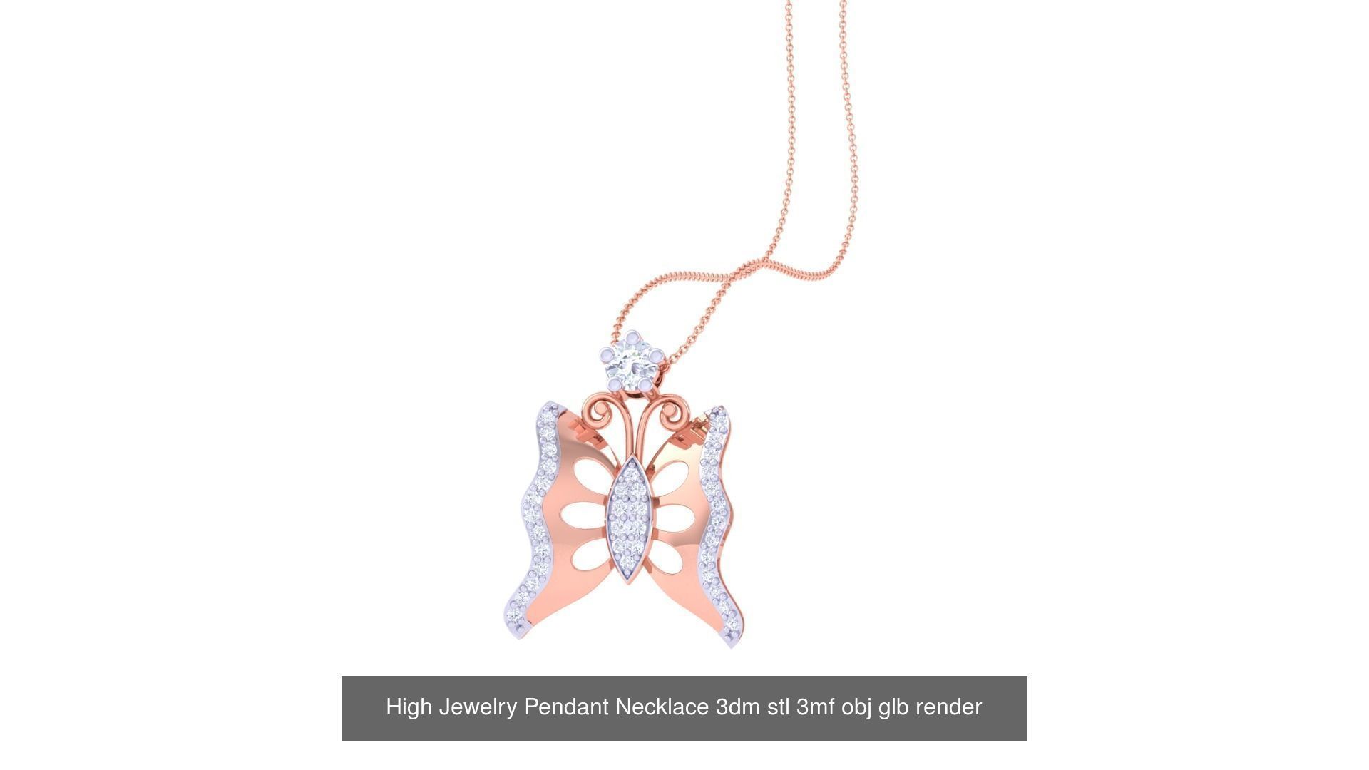 59 High Jewelry Pendant Necklace 3dm stl 3mf obj glb render 3D Model Collection_32