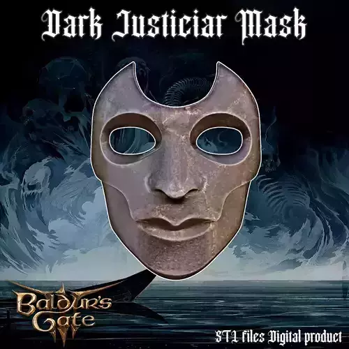 Fantasy Dark Justiciar Mask Baldurs Gate 3 3D print model