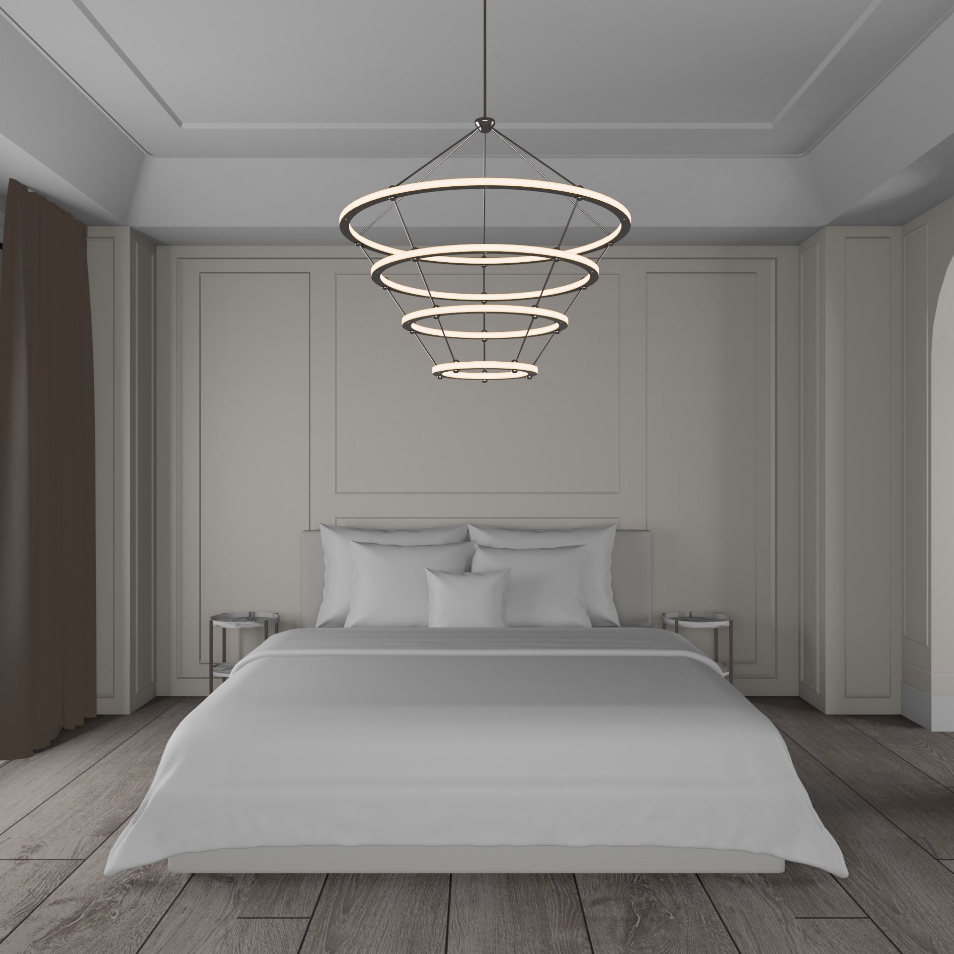 bedroom in the style of minimalist Provence 3D model_3