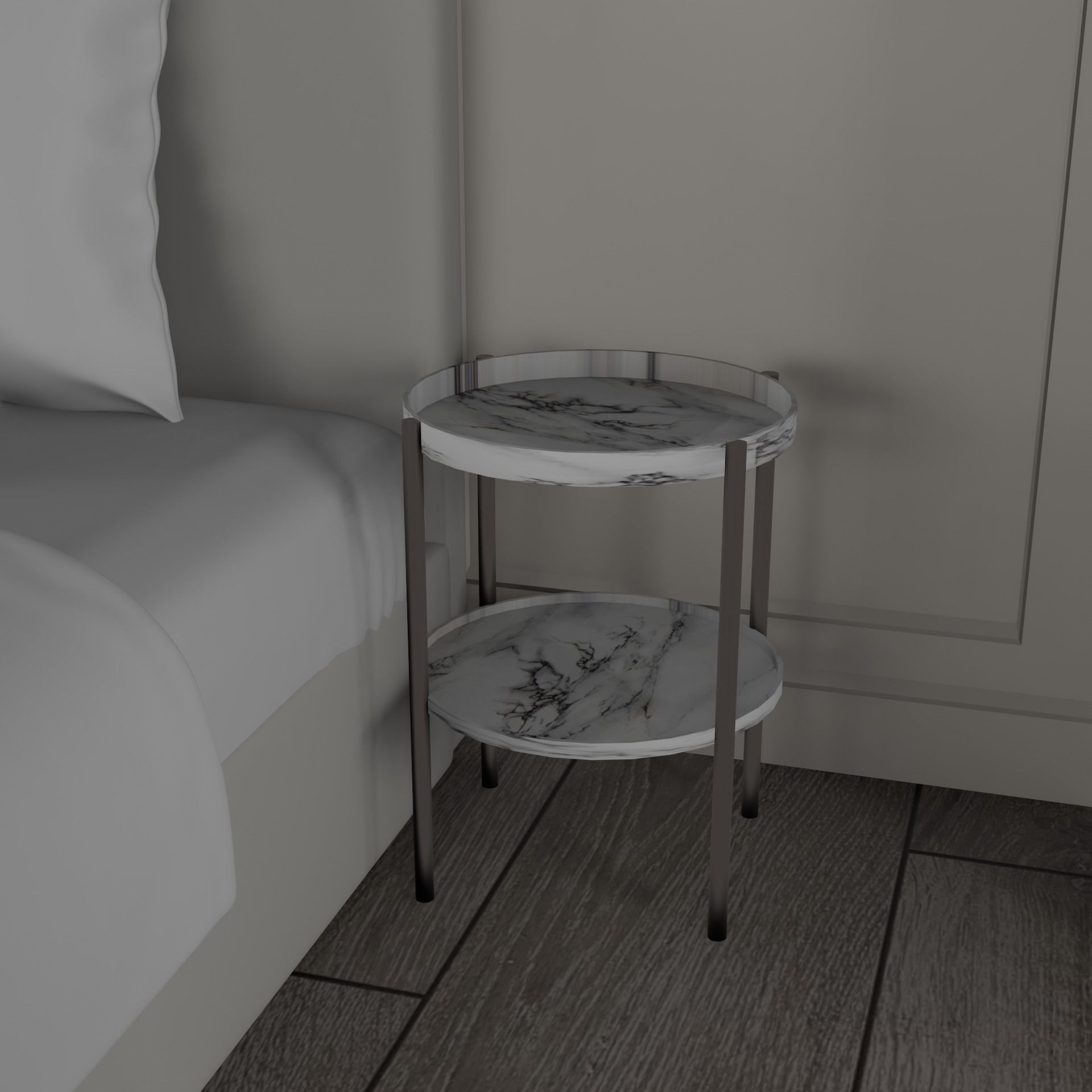 bedroom in the style of minimalist Provence 3D model_5