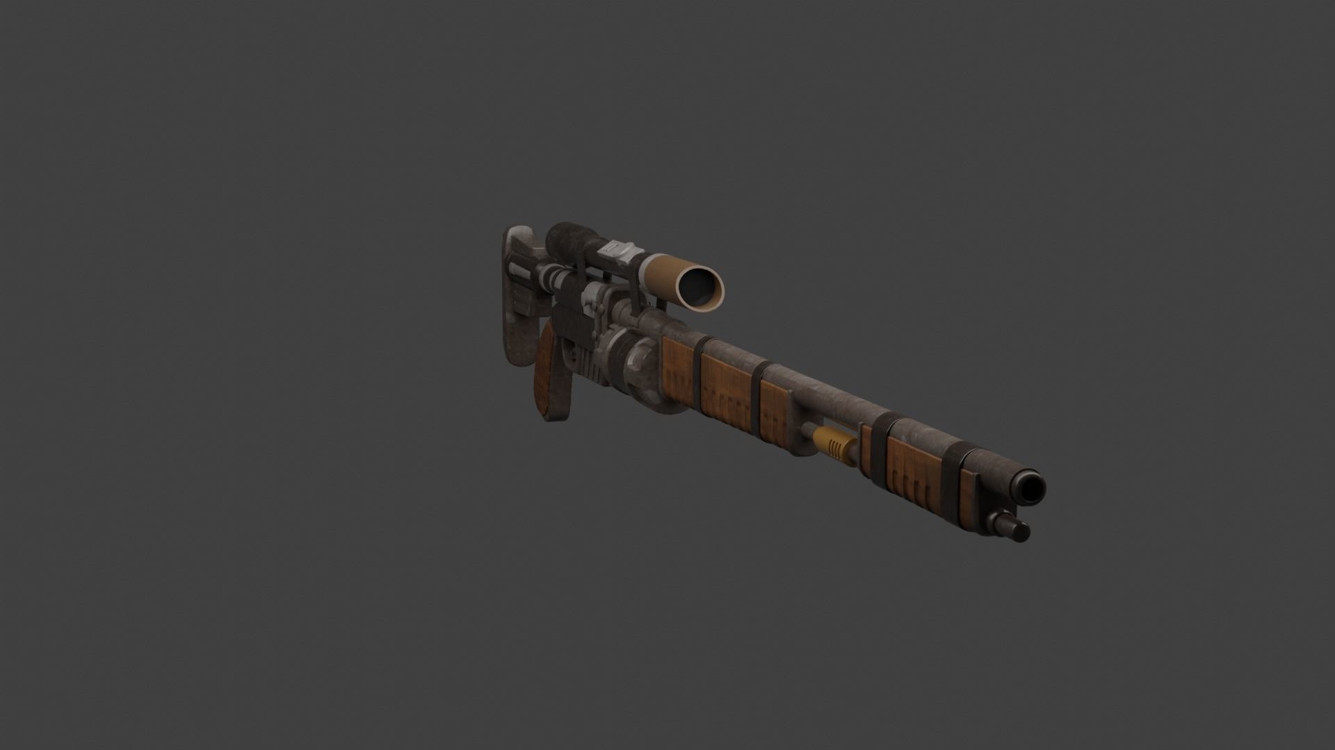 Futuristic Sniper Rifle Low-poly 3D model_2