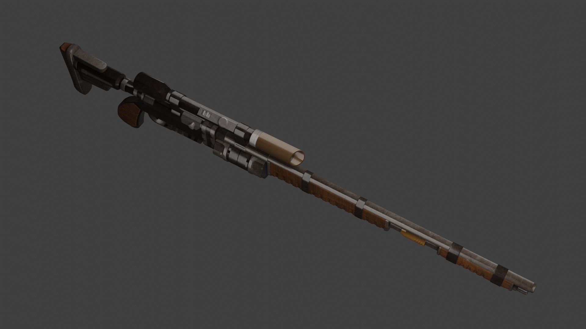 Futuristic Sniper Rifle Low-poly 3D model_3