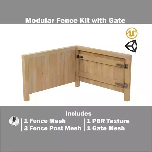 Modular Fence Kit Pack - Solid Top Cap Fence with Gate