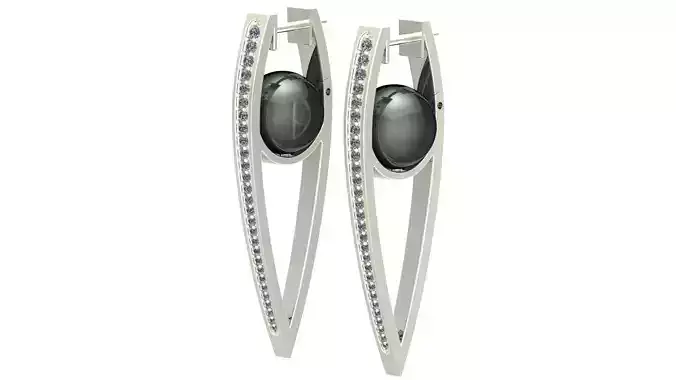 Diamond Earring 2 STL Jewelry Model for 3D Printing Projects 3D print model