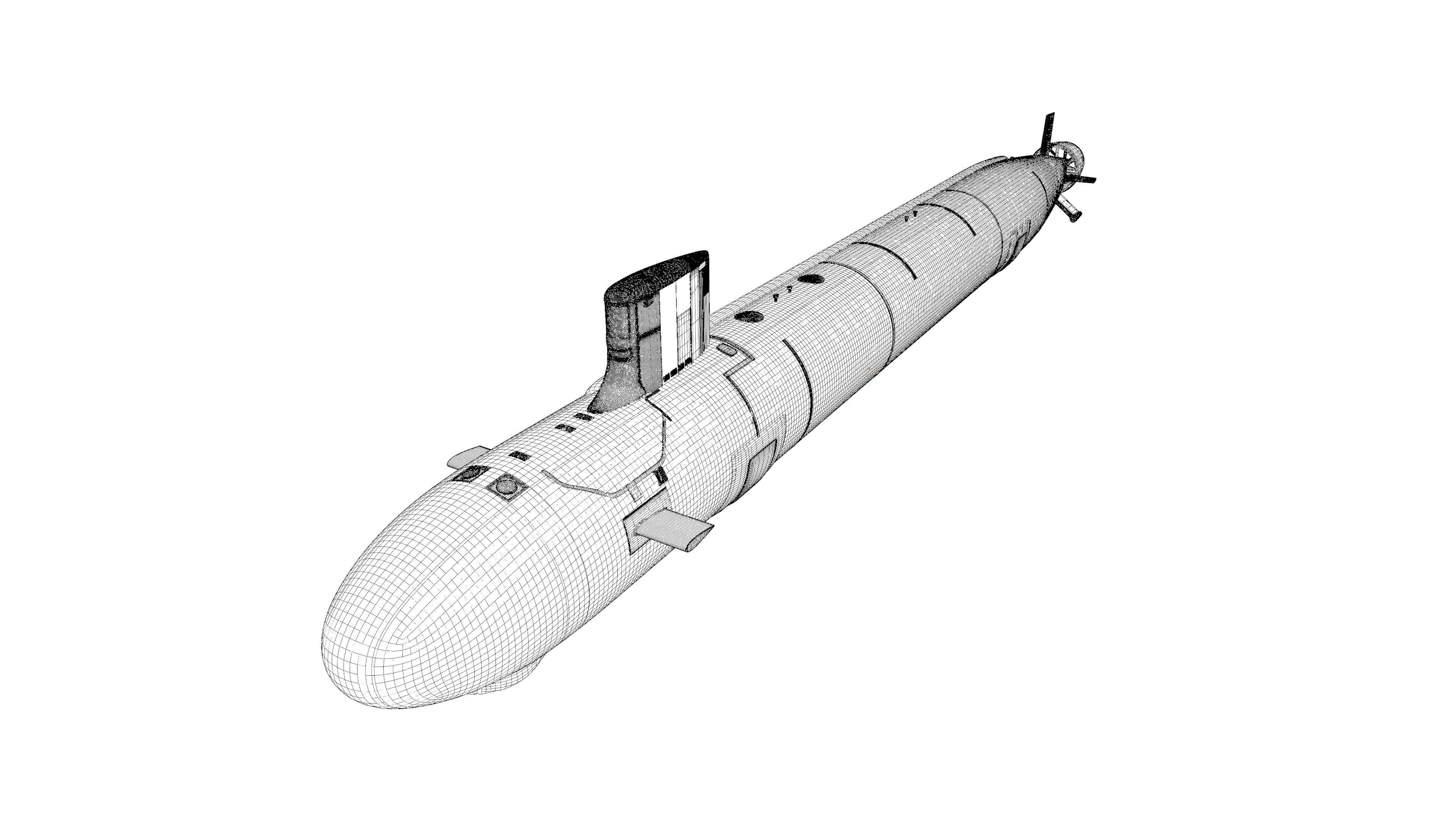 US Submarine Virginia SSN-774 Low-poly 3D model_12