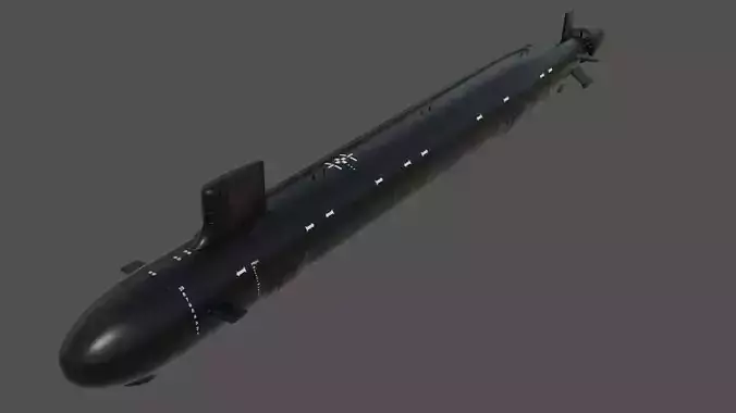 US Submarine Virginia SSN-774 Low-poly 3D model