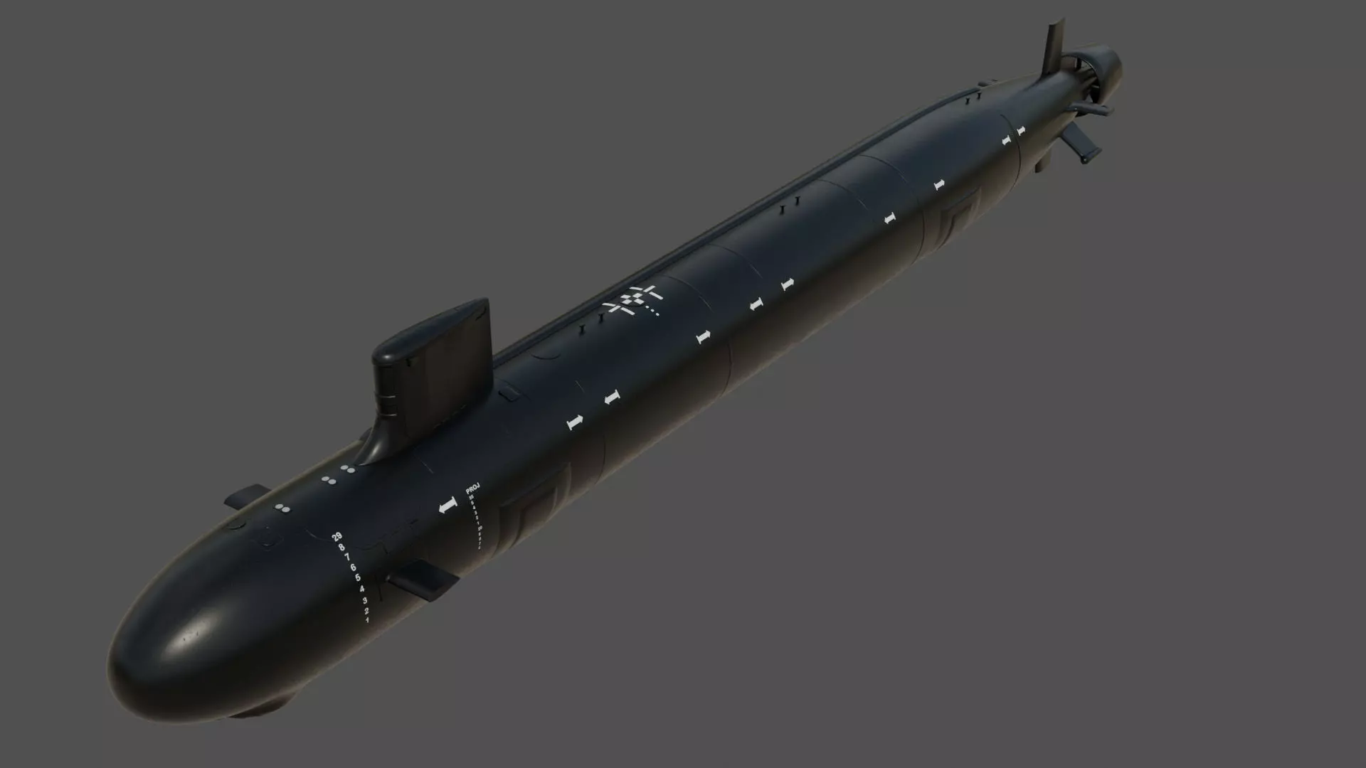 US Submarine Virginia SSN-774 Low-poly 3D model_0