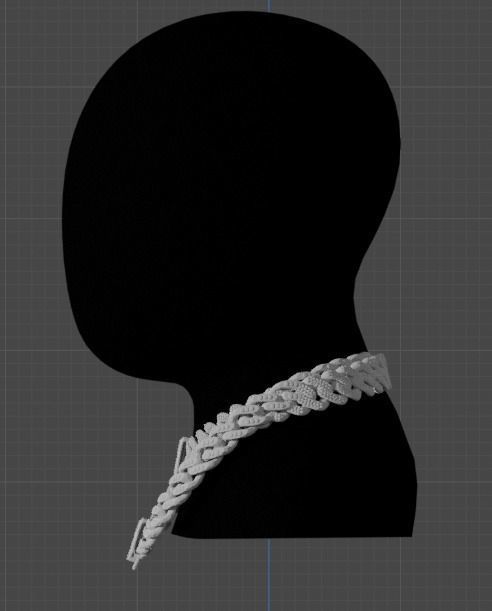 This Cuban Chain is a fusion of elegance and modernity Low-poly 3D model_1